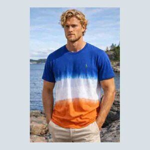 Polo Ralph Lauren Gradient Dip-Dye T-Shirt – Blue White Orange Men's Size XL